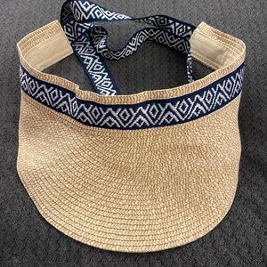 New Sea & Grass Straw Hat Blue Border Ladies B19